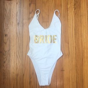 Bride one piece swim suit